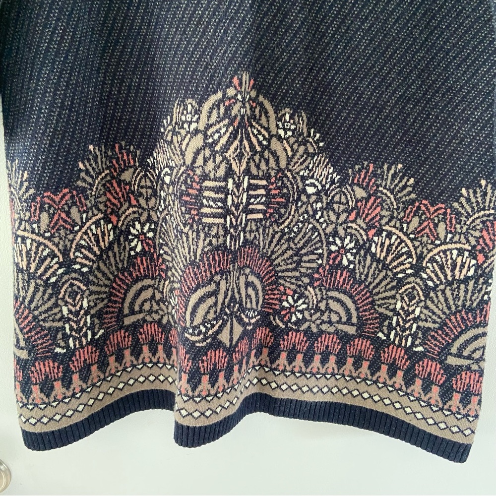 Anthropologie Moth Sz L Imperial Garden Tunic Sweater Dress Alpaca Cotton Wool - Picture 9 of 14